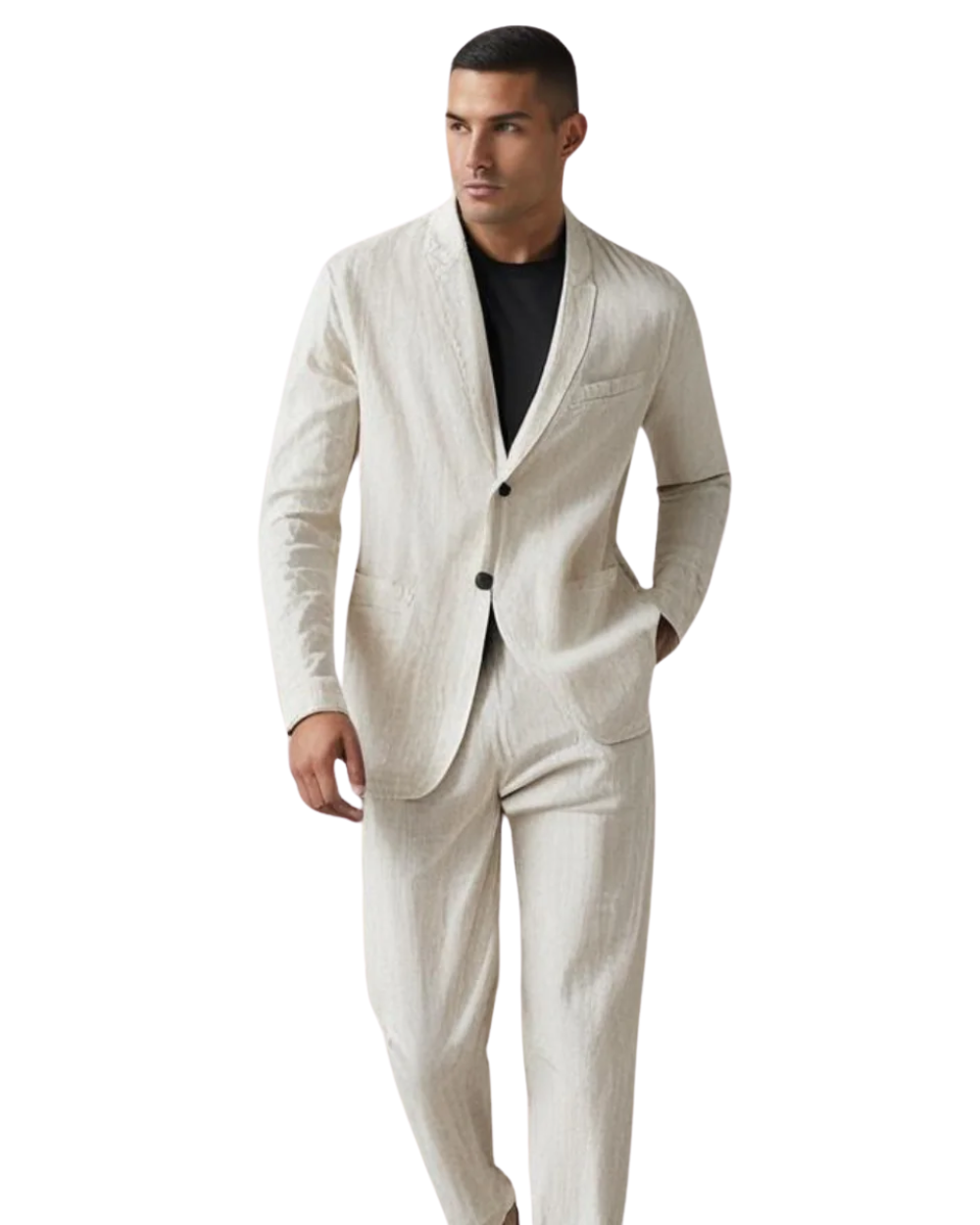 MONTIERO | Conjunto de lino cómodo y transpirable para hombre