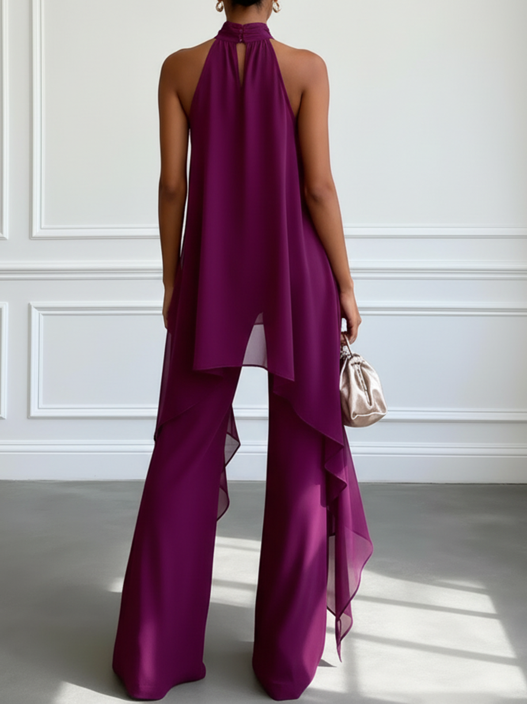 ORLISE | Con halter en tejido traje de pantalón