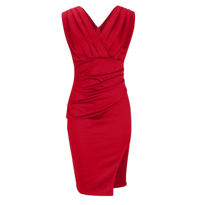 SORELI | Drapeado de punto vestido midi