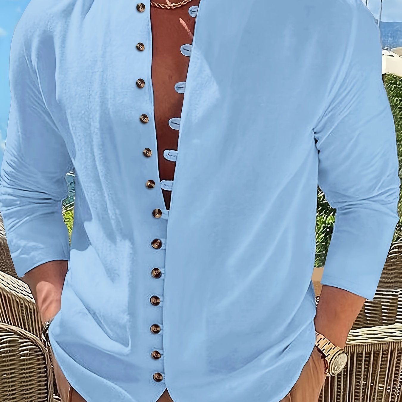 HAVIRON | Camisa Retro para Hombre de Manga Larga y Corte Suelto