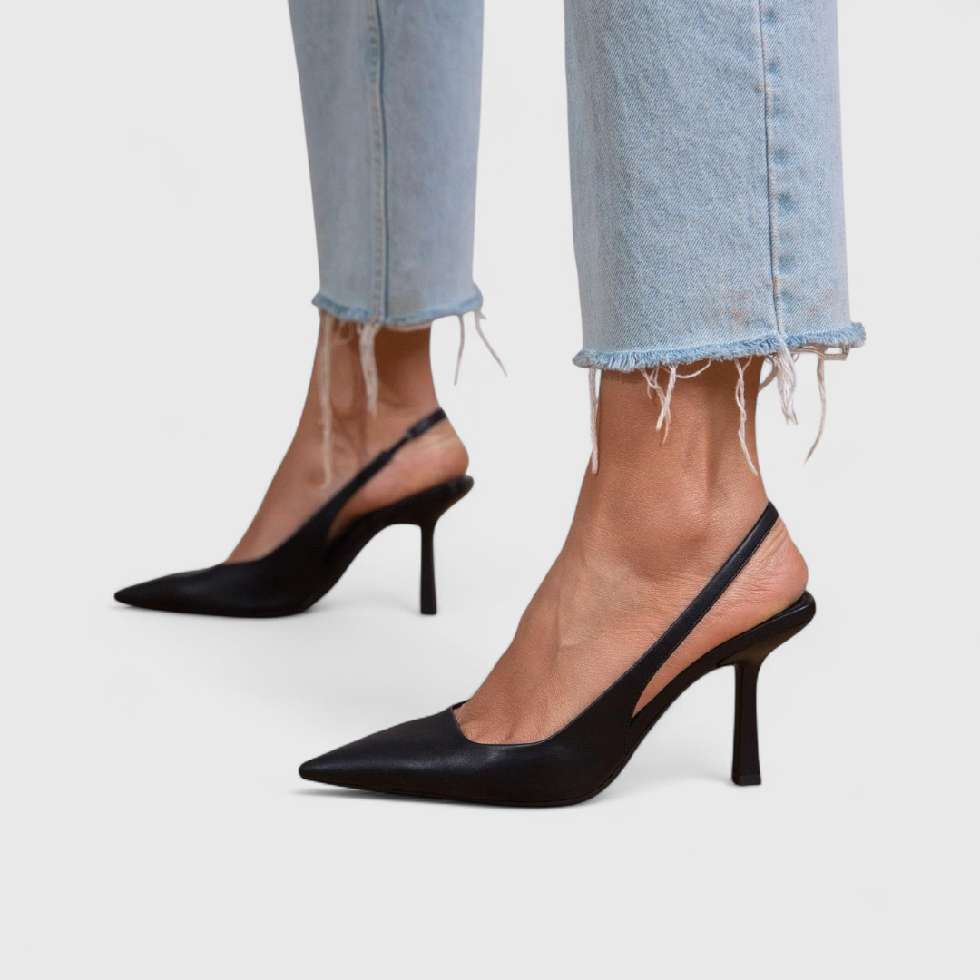 KALIRA | Con correa, estampado de leopardo, zapatos de tacón