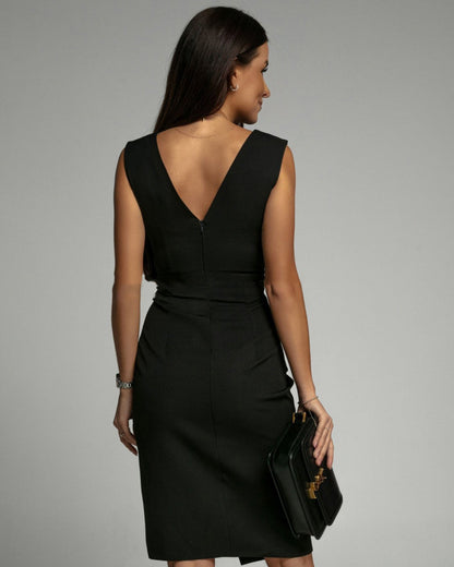 SORELI | Drapeado de punto vestido midi