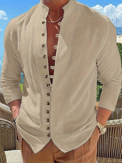 HAVIRON | Camisa Retro para Hombre de Manga Larga y Corte Suelto