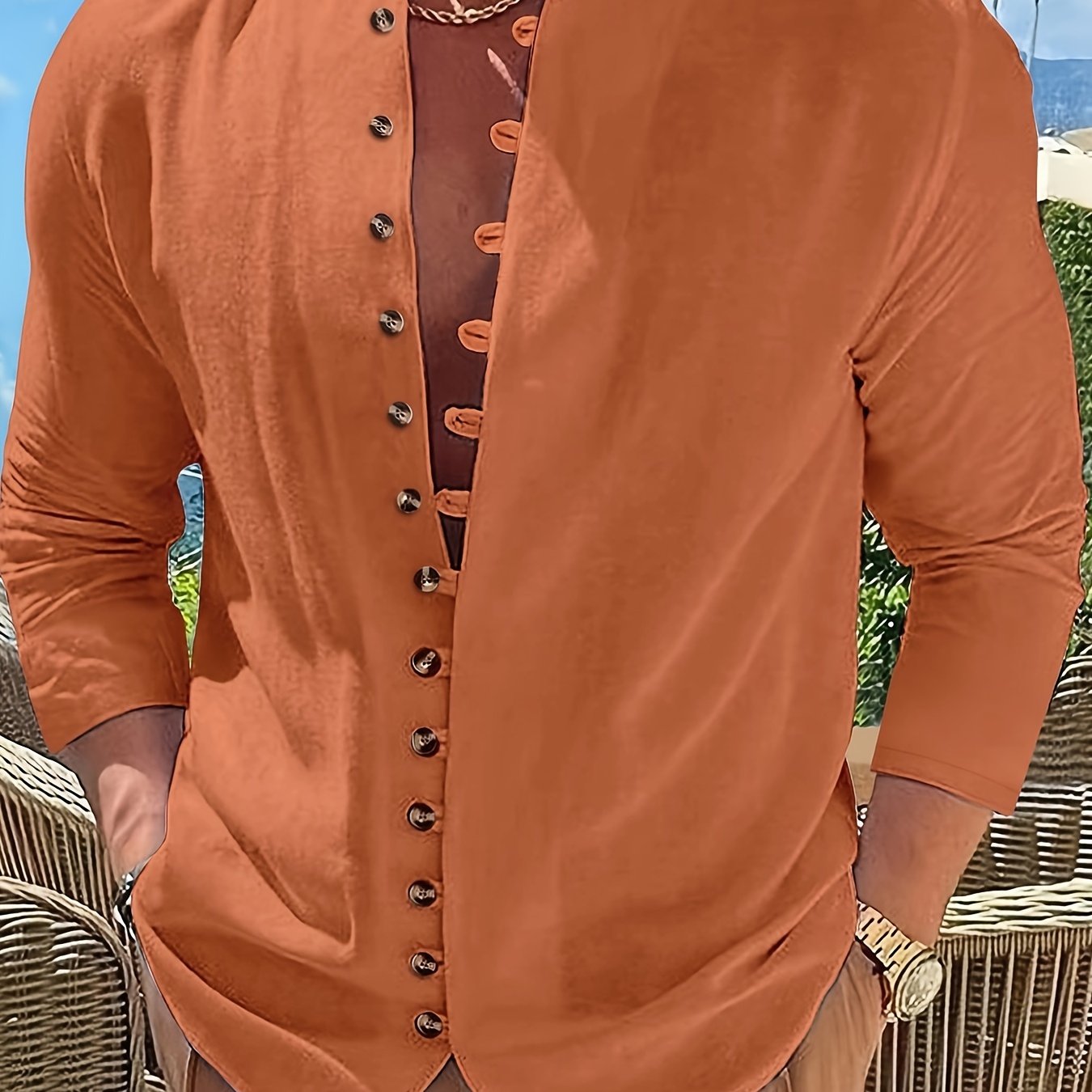 HAVIRON | Camisa Retro para Hombre de Manga Larga y Corte Suelto