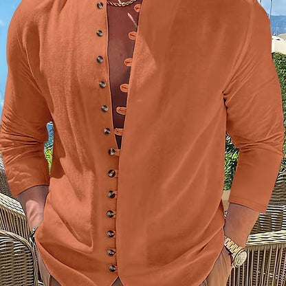 HAVIRON | Camisa Retro para Hombre de Manga Larga y Corte Suelto