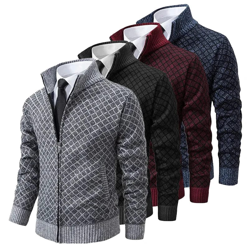 EVARNO | Suéter Masculino con Cierre Completo y Cuello Alto