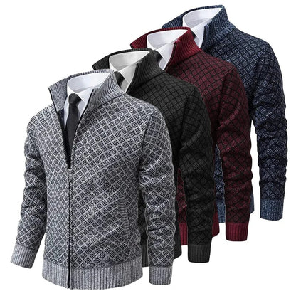 EVARNO | Suéter Masculino con Cierre Completo y Cuello Alto