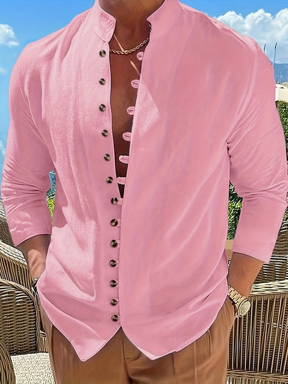 HAVIRON | Camisa Retro para Hombre de Manga Larga y Corte Suelto