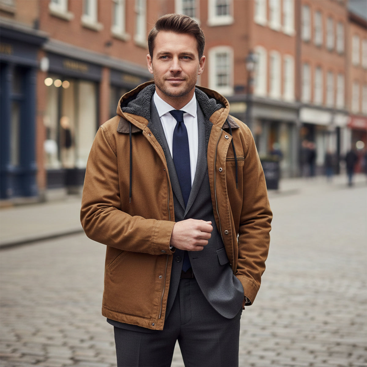 ALTIERIE | Chaqueta moderna con capucha y forro térmico para hombre