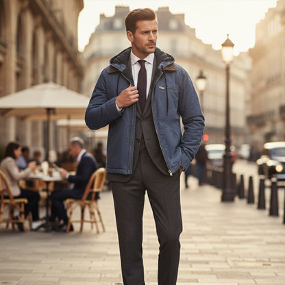 ALTIERIE | Chaqueta moderna con capucha y forro térmico para hombre