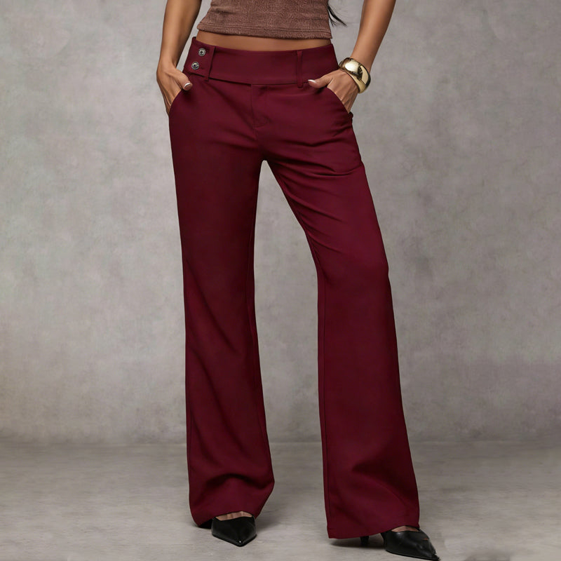 SIVARA | Pierna ancha tejido plano pantalones