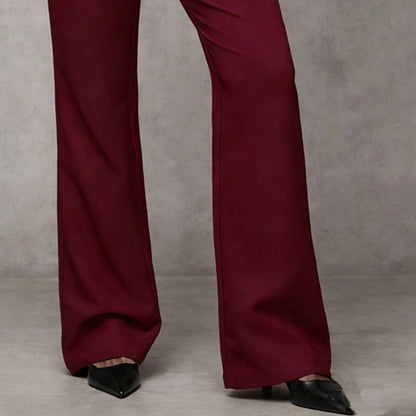 SIVARA | Pierna ancha tejido plano pantalones