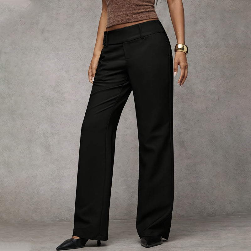 SIVARA | Pierna ancha tejido plano pantalones