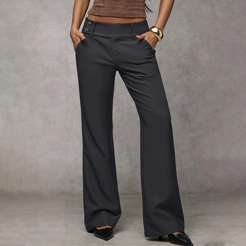 SIVARA | Pierna ancha tejido plano pantalones