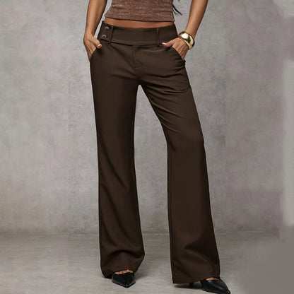 SIVARA | Pierna ancha tejido plano pantalones