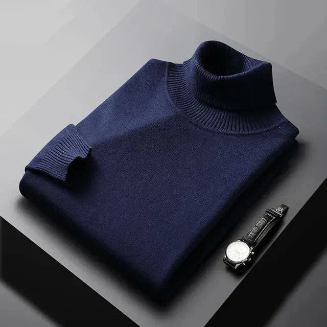 TOMMY | Suéter clásico de cuello alto de cachemira suave