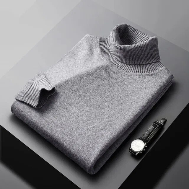 TOMMY | Suéter clásico de cuello alto de cachemira suave