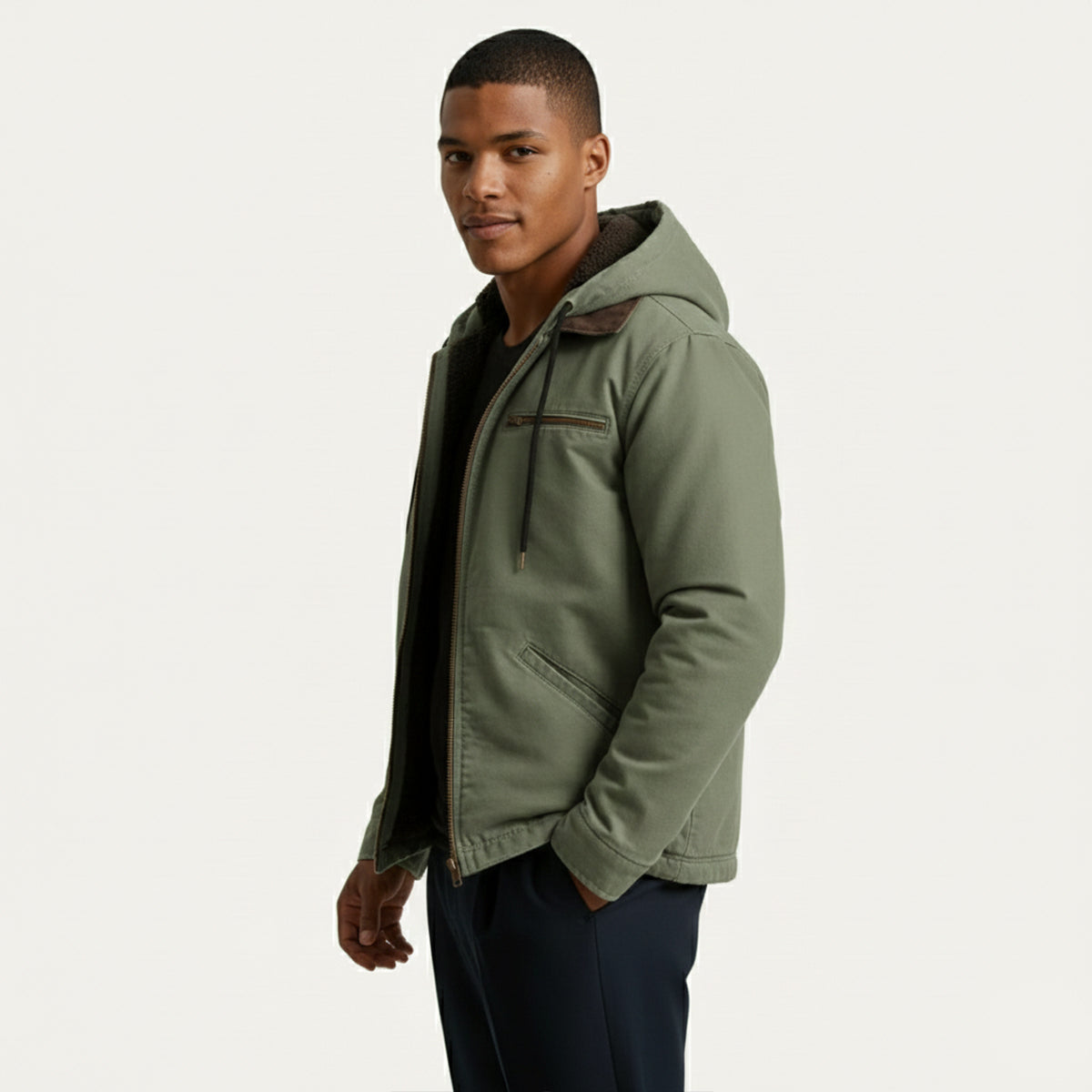 ALTIERIE | Chaqueta moderna con capucha y forro térmico para hombre