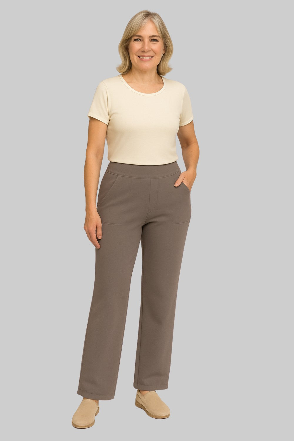 RYLENA | Tiro alto, tejido elástico, pantalones
